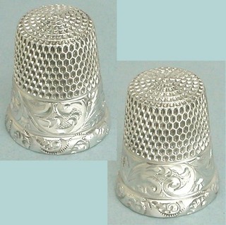Antique Sterling Silver Scroll Band Thimble Simons Brothers Circa 1900s
