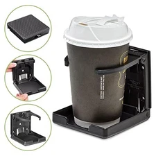 2X Folding Cup Holder Drink Holders Black For Vehicle Boat Universal Adjustable
