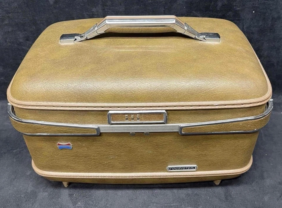 Estojo de trem American Tourister vintage dos anos 60 com peças originais e trava de trabalho - Imagem 2 de 4