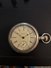 Waltham Silver Open Face Pocket Watch White R...