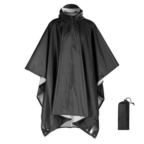 US Army Waterproof Rip Stop Hooded Rain Military Poncho Camping Hiking Camping