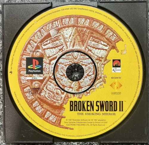 Broken Sword II: The Smoking Mirror - Sony PS1 Supplied As Disc Only (FreePost)