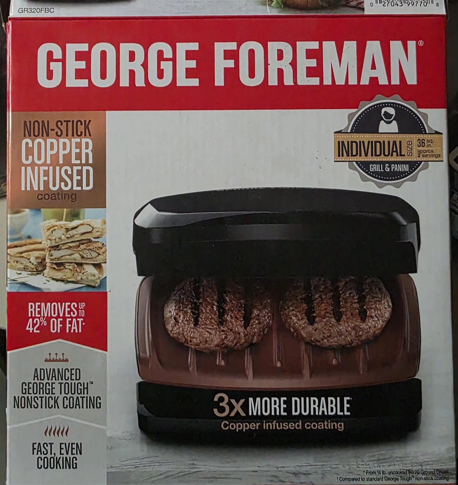 George Foreman Copper Infused Coating Grill and Panini