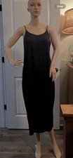 NWT Express Black Slip Dress Back Slit Size M/M