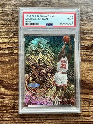 MICHAEL JORDAN 1997-98 FLAIR SHOWCASE ROW 1 PSA 9 #1 BULLS JORDAN GRAIL!!