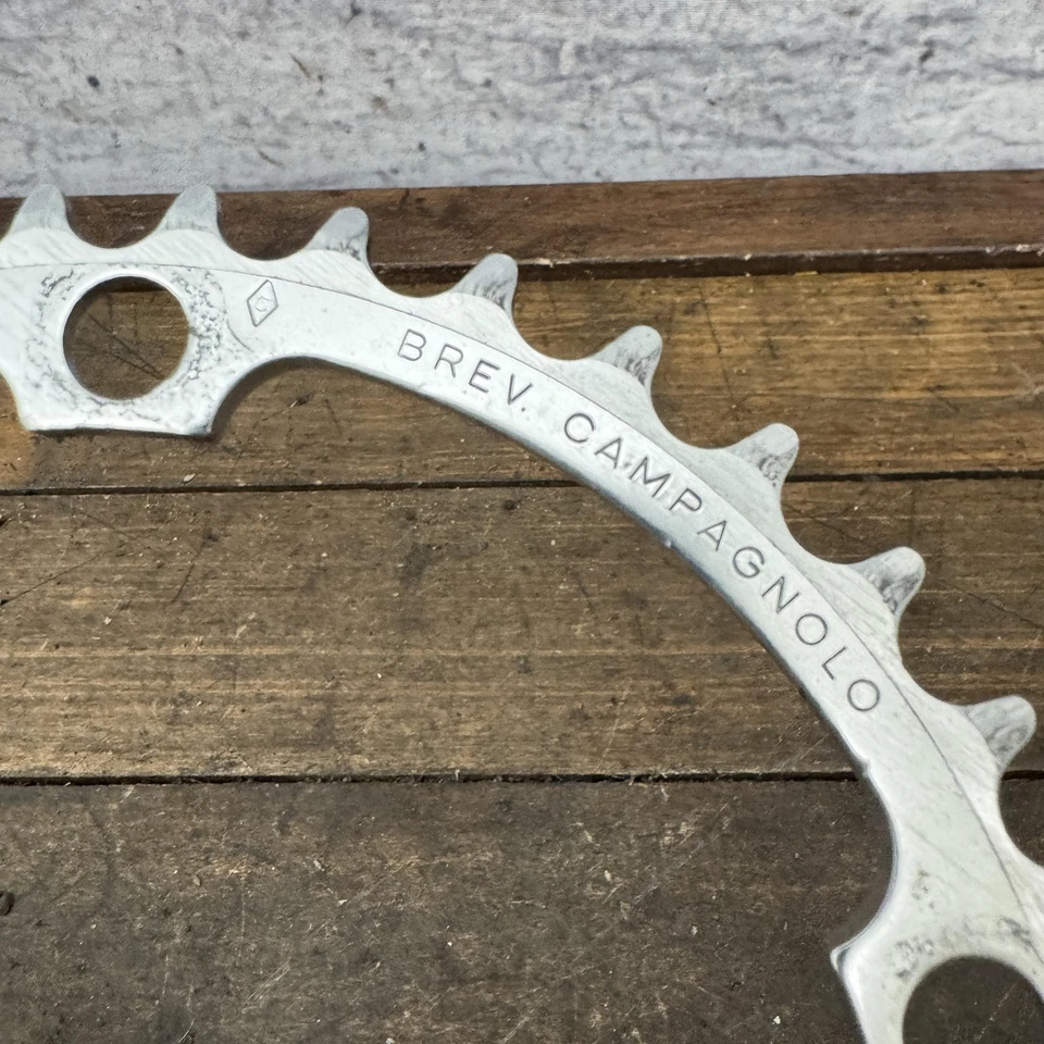 Plato de aleación vintage Campagnolo 39t 135 BCD 5 pernos bicicleta de carretera hecho en Italia Foto 4 de 4