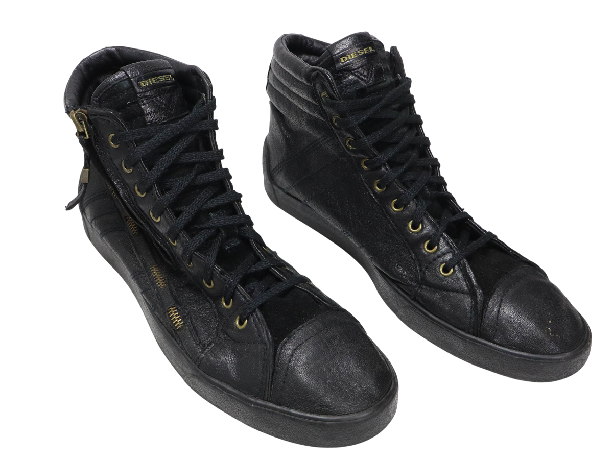 DIESEL D-String Plus Shoes Men's EUR 45 Leather High Top Sneakers