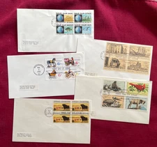 JOHN'S DEALS -  US - LOT OF 10 UNCACHETED FDCs 1970-1973 ADDRESSED - BLOCK OF 4
