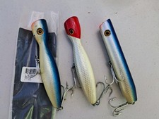 6" Bodega Bay Poppers Lot Of 3,Striper Lures,Saltwater Lures,Surf Plugs