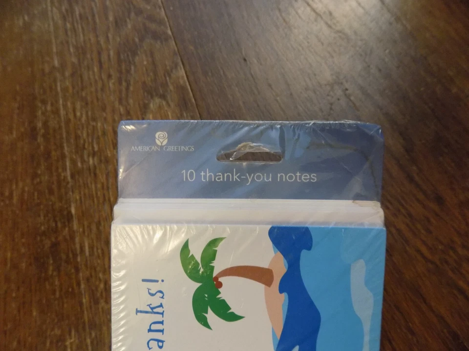 Paquete de 10 tarjetas de agradecimiento American Greetings para niños de colección Monkey Pirate Boat Island Foto 3 de 4