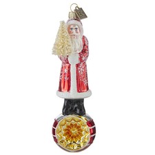 6.5" ELEGANT SNOWFLAKE SANTA ORNAMENT EC Cortina RETRO Christmas RAZ 4253162 NEW
