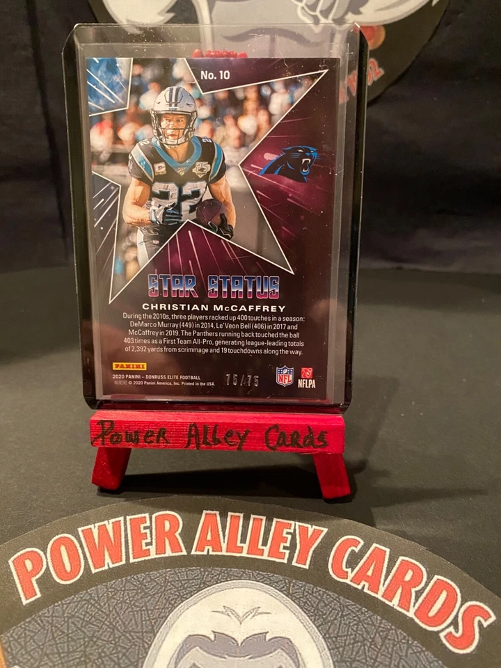 2020 Panini Donruss Elite Christian McCaffrey Star Status No.10 Panthers 75/75 - Image 2 of 2