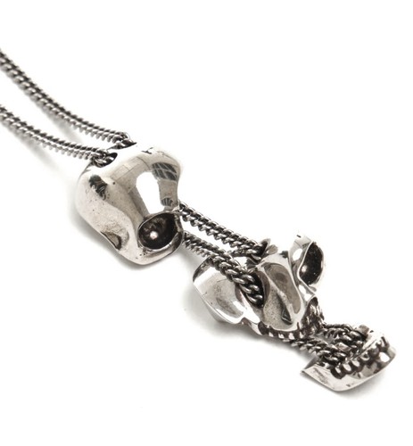 ALEXANDER McQUEEN COLLANA DIVIDED SKULL LOGO ANHÄNGER HALSKETTE 554496J160Y0446 - Bild 3 von 5