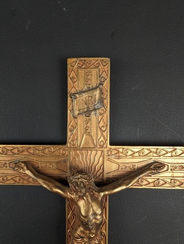 Crucifix Christ Art Deco 1930 Christianity - Picture 3 of 9