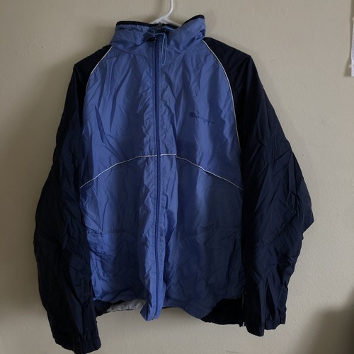 Vintage Champion Jacket Patchwork Nylon Lightweight Lined Track Athletic XL - Picture 2 of 8