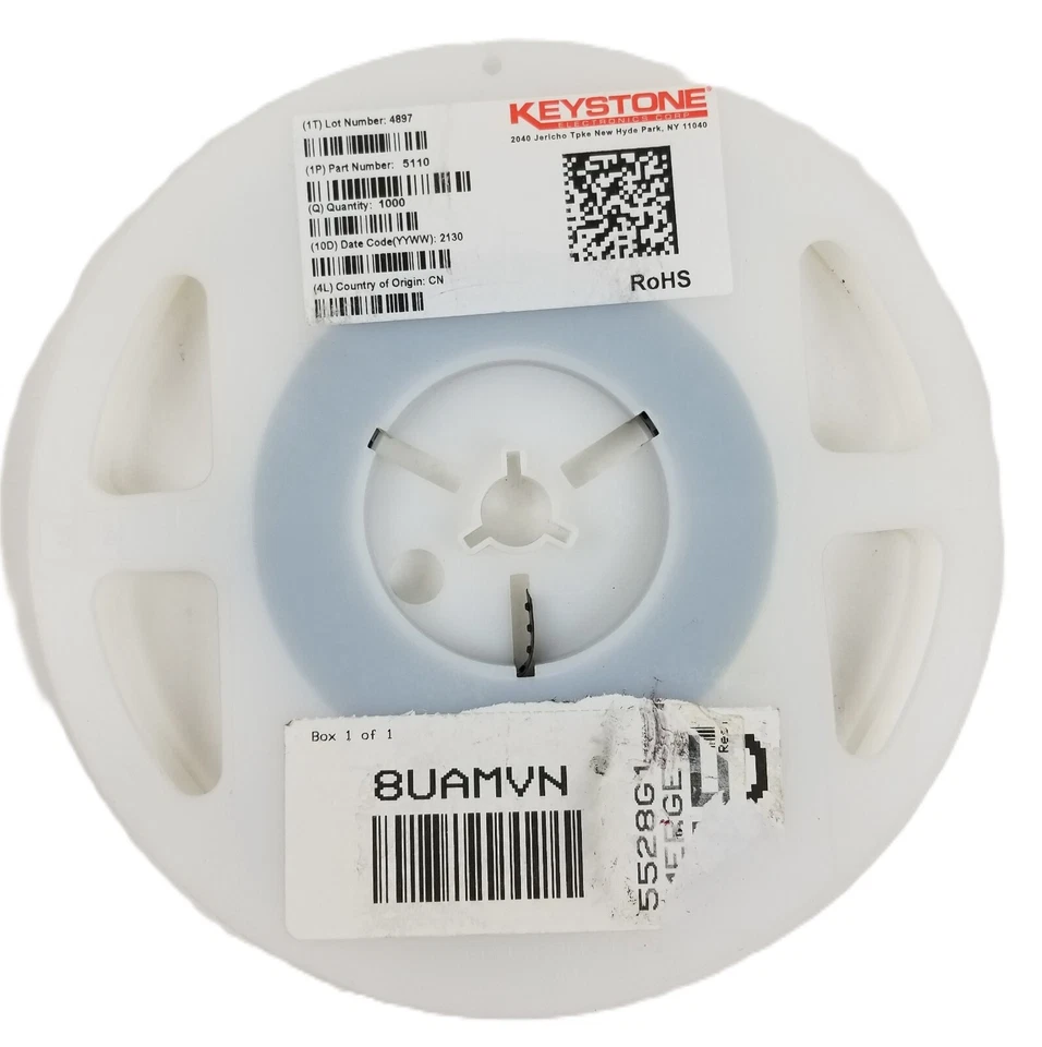 1000pcs Keystone Electronics 5110 PCB Zero Ohm Resistor 0603 JUMPER T/R NEW - Image 2 of 4