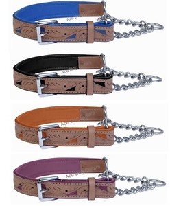 adjustable leather half check collar