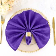 10 Purple Premium Polyester 20x20" Wedding NAPKINS Party Table Linen Decorations