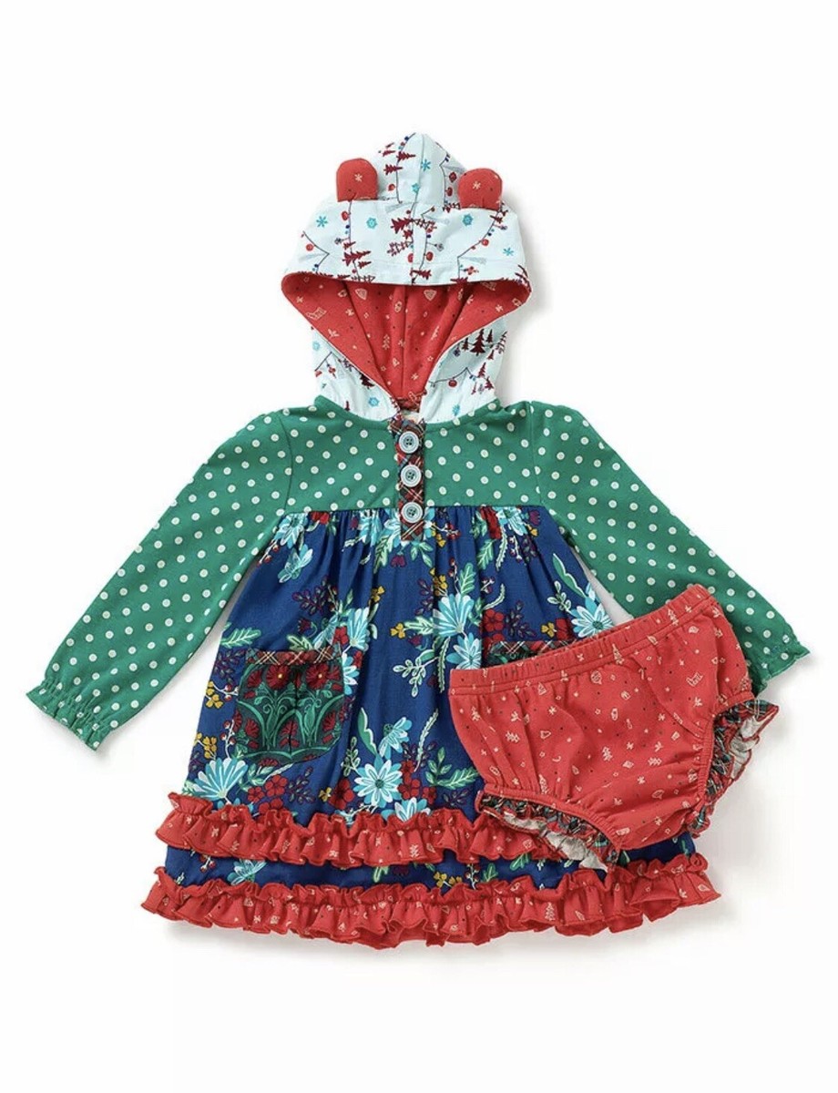 matilda jane holiday bear dress Santa's Sugarplum Ruffle Dress 6Y