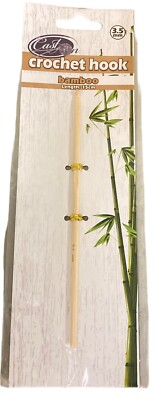 CAST ON 3.5mm Bamboo CROCHET HOOK 15cm Long New Sealed Packet FREE POST
