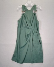 Solid Green Knotted  Sexy Sleeveless Bodycon V Neck Cami Dress, Size XL