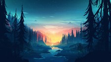 Landscape forest mikael gustafsson river trees Custom Gaming Mat Desk