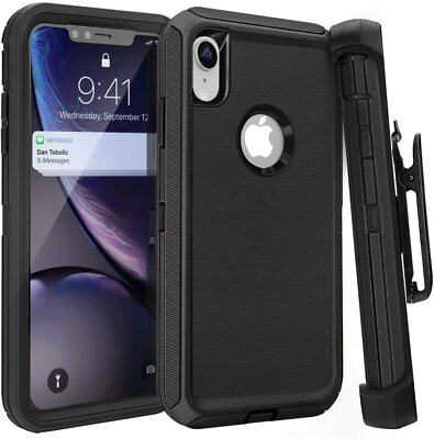 For Phone 11 Pro X Max XR  7 Plus Shockproof Defender Case w/ Holster Belt Clip