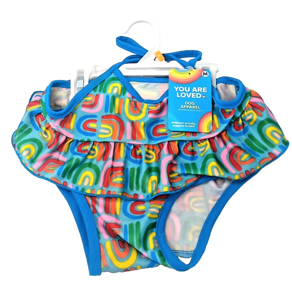 NUEVO CON ETIQUETAS You Are Loved Pride Bikini Perro/Cachorro Ropa Canina Talla Mediana Foto 2 de 3