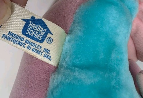 WUZZLES Moosel Hasbro Softies Plush Moose Seal Seahorse 1984 Aqua Purple - Picture 6 of 9