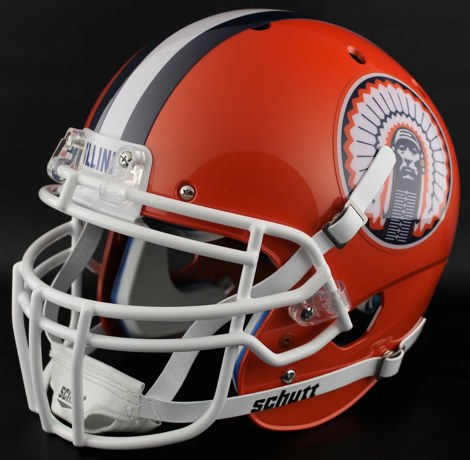 *PERSONALIZADO* Casco de fútbol americano réplica ILLINOIS FIGHTING ILLINI NCAA Schutt XP GAMEDAY Foto 2 de 4