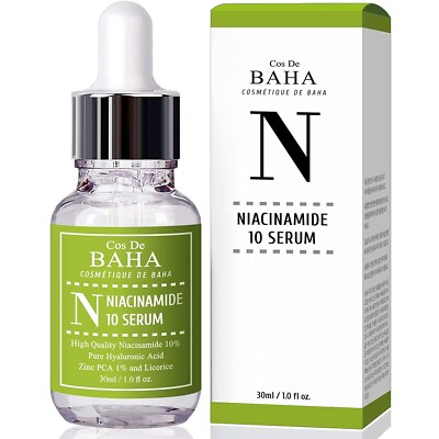 Korean Niacinamide 10% Zinc 1% Facial Serum Pore Reducer Acne Prone