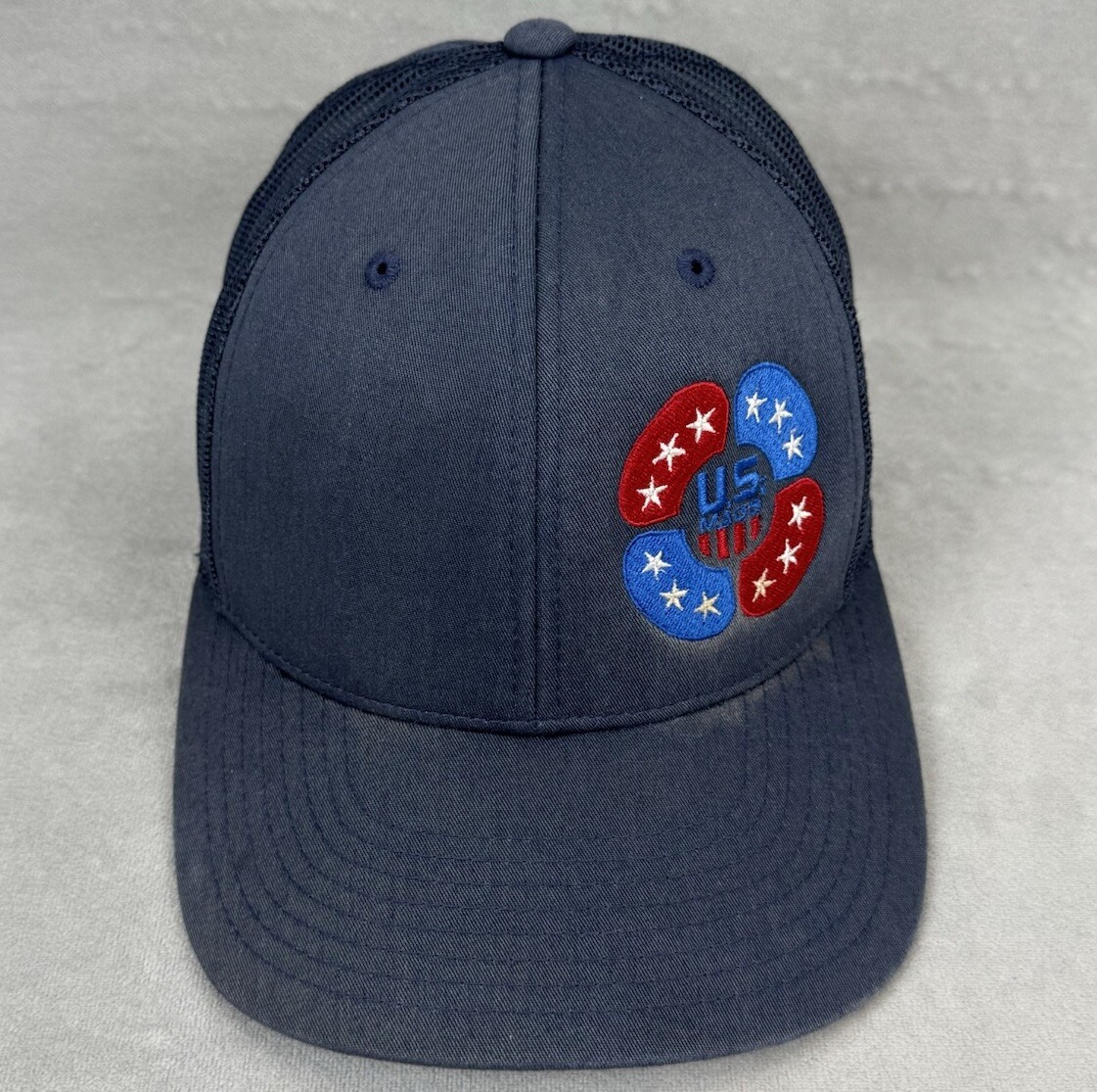 US Mags Custom Wheels Hat Cap Trucker Mesh Blue Performance Wheels *READ*-image