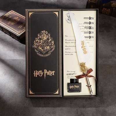 Harry Potter Vintage Feather Dip Pen Writing Set with ink Calligraphy Quill