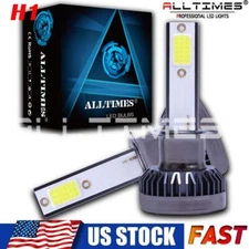 ALLTIMES H1 LED Headlight Bulbs Conversion Kit High Low Beam Lamp 6500K White 2X