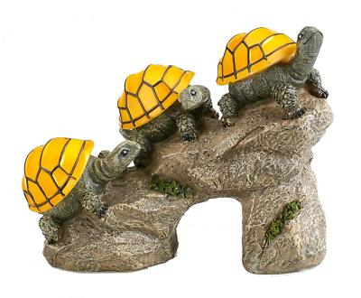 #ad Solar Powered Turtles on Log Outdoor Accent Lighting LED Garden Light Decor $20.95