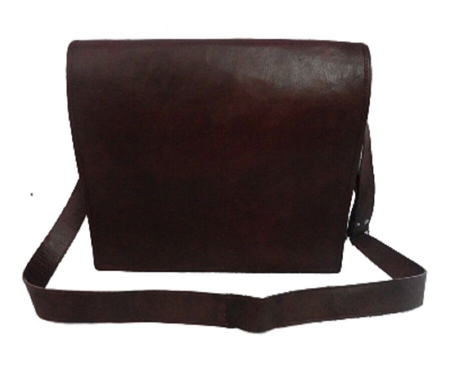 15 In Vintage Leather Office Messenger Bag Laptop Satchel School Shoulder Bags