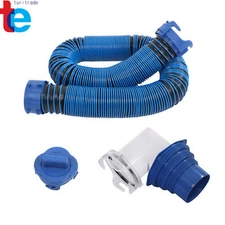 RV Sewer Hose 10ft Heavy-Duty For Draining with Clear 90-degree Adapter