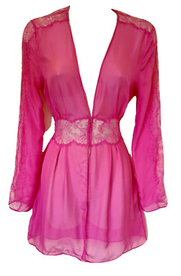 Agent Provocateur sexy rosa Willa Kleid Seide V-Ausschnitt Größe AP3 UK 8 neu