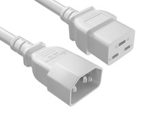 Cable de alimentación de extensión de servidor PDU (IEC320 C14 a IEC320 C19), blanco 2/3/4/6/8/10 pies