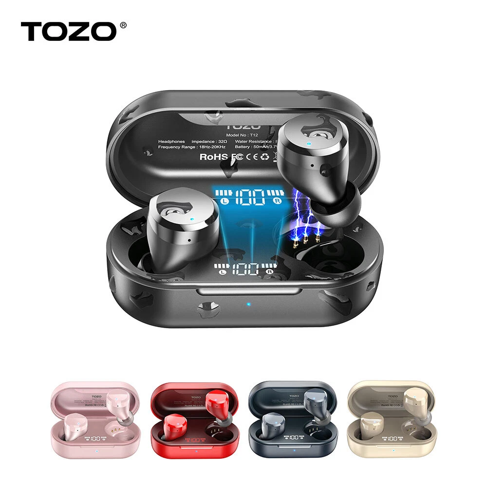 TOZO T12 Pro Noise Cancellation Bluetooth Earbuds Waterproof with Wire