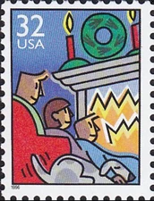 US #3108 MNH 1996 Family Scenes Fireplace