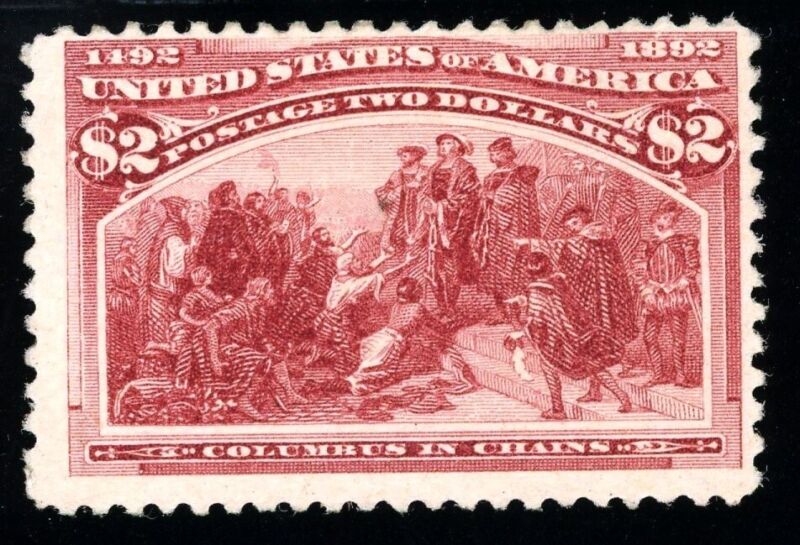 USAstamps Unused FVF US 1893 $2 Columbian Expo Scott 242 OG MLH SCV $1100