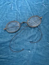 10K Gold filled Antique Oval Eyeglasses Wire Temples Pre-1930