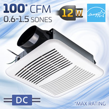 50-80-100 CFM 12W ACiQ SlimLine Quiet DC Bathroom Ceiling Exhaust Fan Ventilator