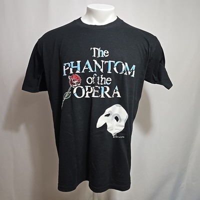 VTG 1988 Phantom Of The Opera Single Stitch Tee Shirt Adult Size XL Black 80s