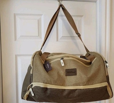 Bella Russo 7 Pc Travel Organizer Set 2 Duffel, Toiletry Bags Beige Canvas NEW 