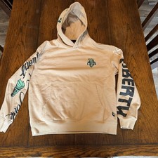 New York Liberty Wild Collective Tan Graffiti Acid Wash Hoodie size Medium