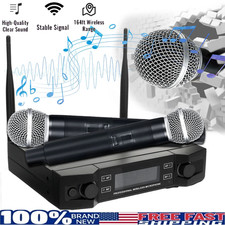 Cordless 2 Channel UHF Wireless Dual Microphone Professional Handheld Mic System
