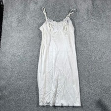 Vintage Vassarette Full Slip Dress Lace Trim Ivory Cream Antron III Nylon 36 32L