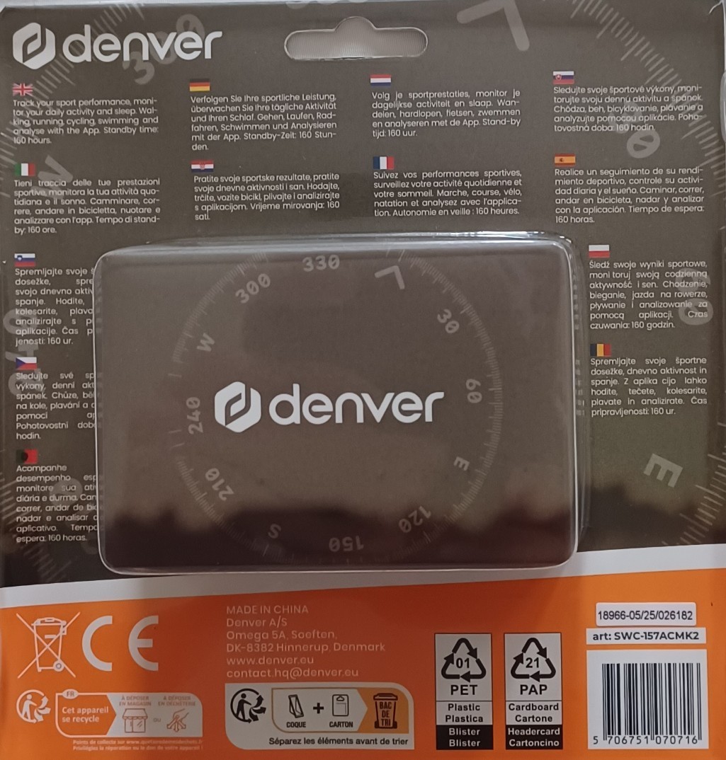 Foto 6 van Denver Smartwatch Fitness Tracker - Digitale Horloge - Bluetooth - Zwart